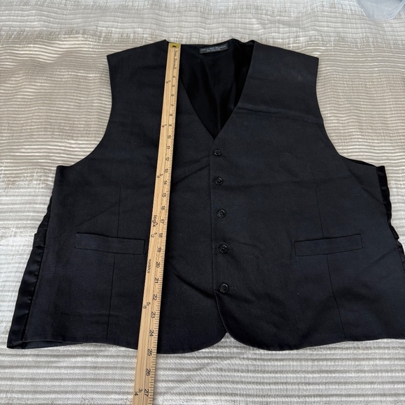 BACHRACH VEST BUTTON FRONT RIBBON TIE BACK VINTAGE WEDDING GUEST HOLIDAY MEN 48R - Picture 13 of 13